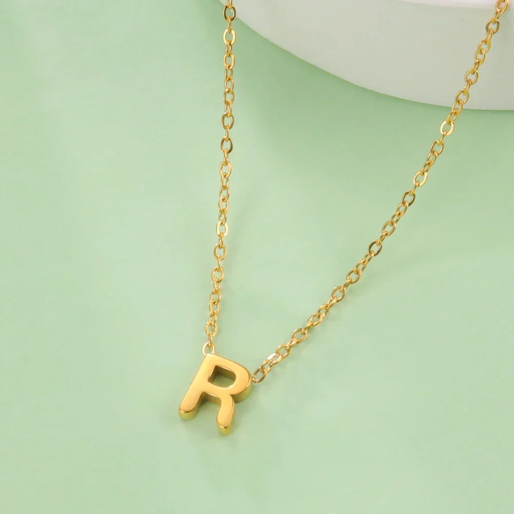 Necklace with initial letter pendant