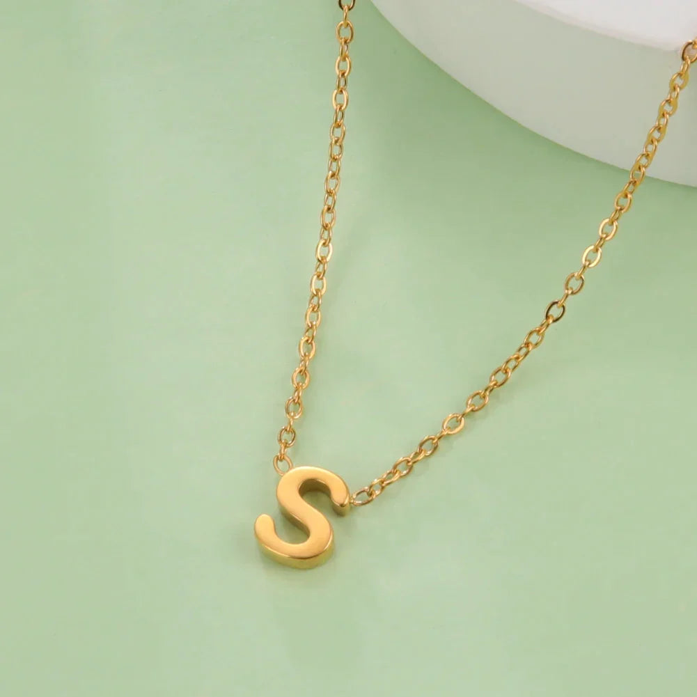 Necklace with initial letter pendant