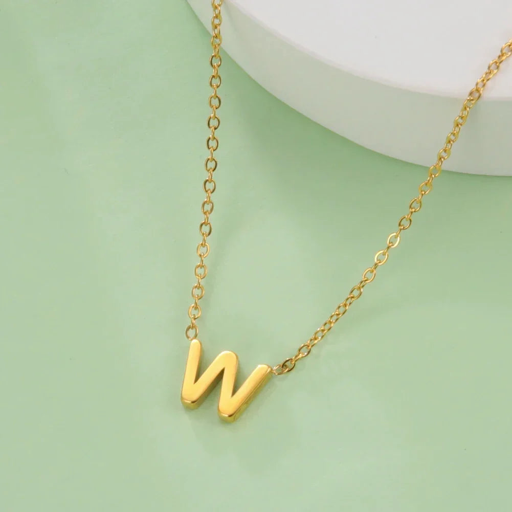 Necklace with initial letter pendant