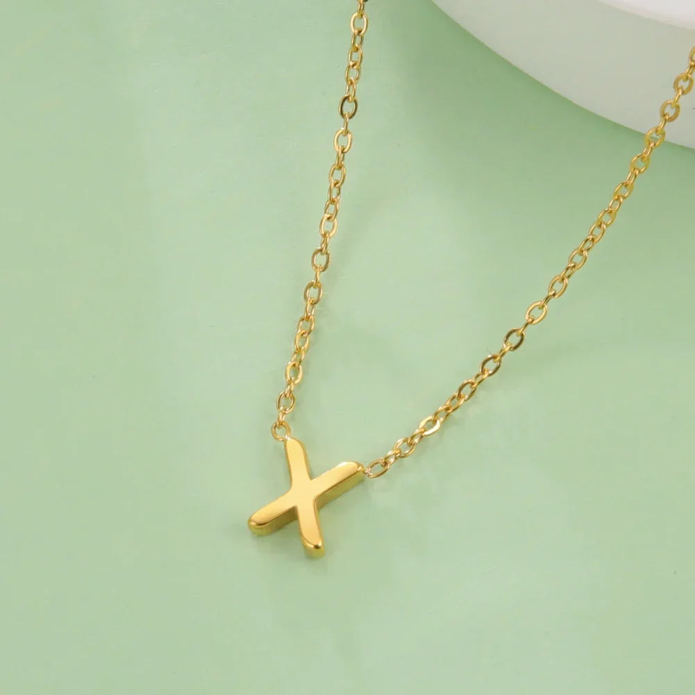 Necklace with initial letter pendant