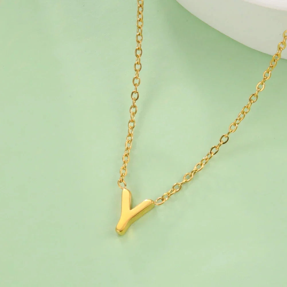 Necklace with initial letter pendant