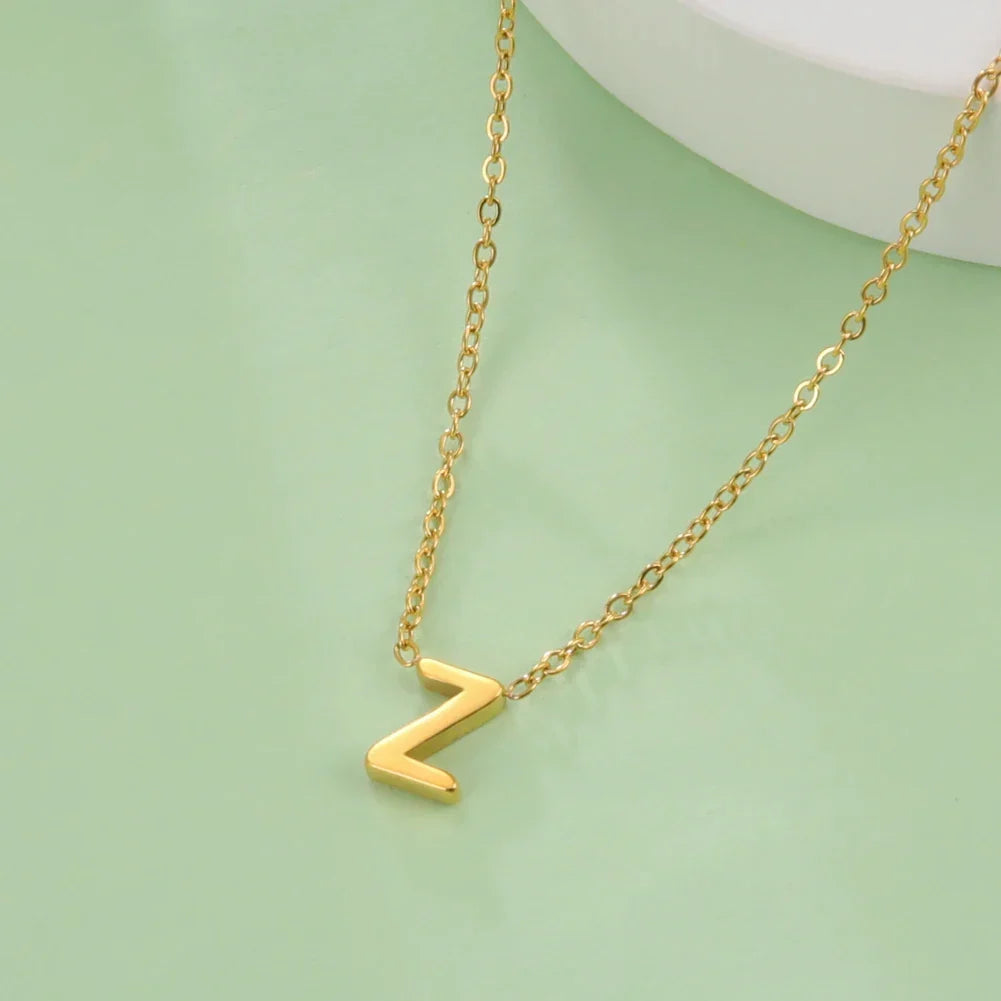 Necklace with initial letter pendant