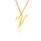 Necklace with initial letter pendant for women