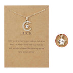 Necklace with Moon Pendant in Rhinestones Birthstone