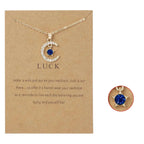 Necklace with Moon Pendant in Rhinestones Birthstone