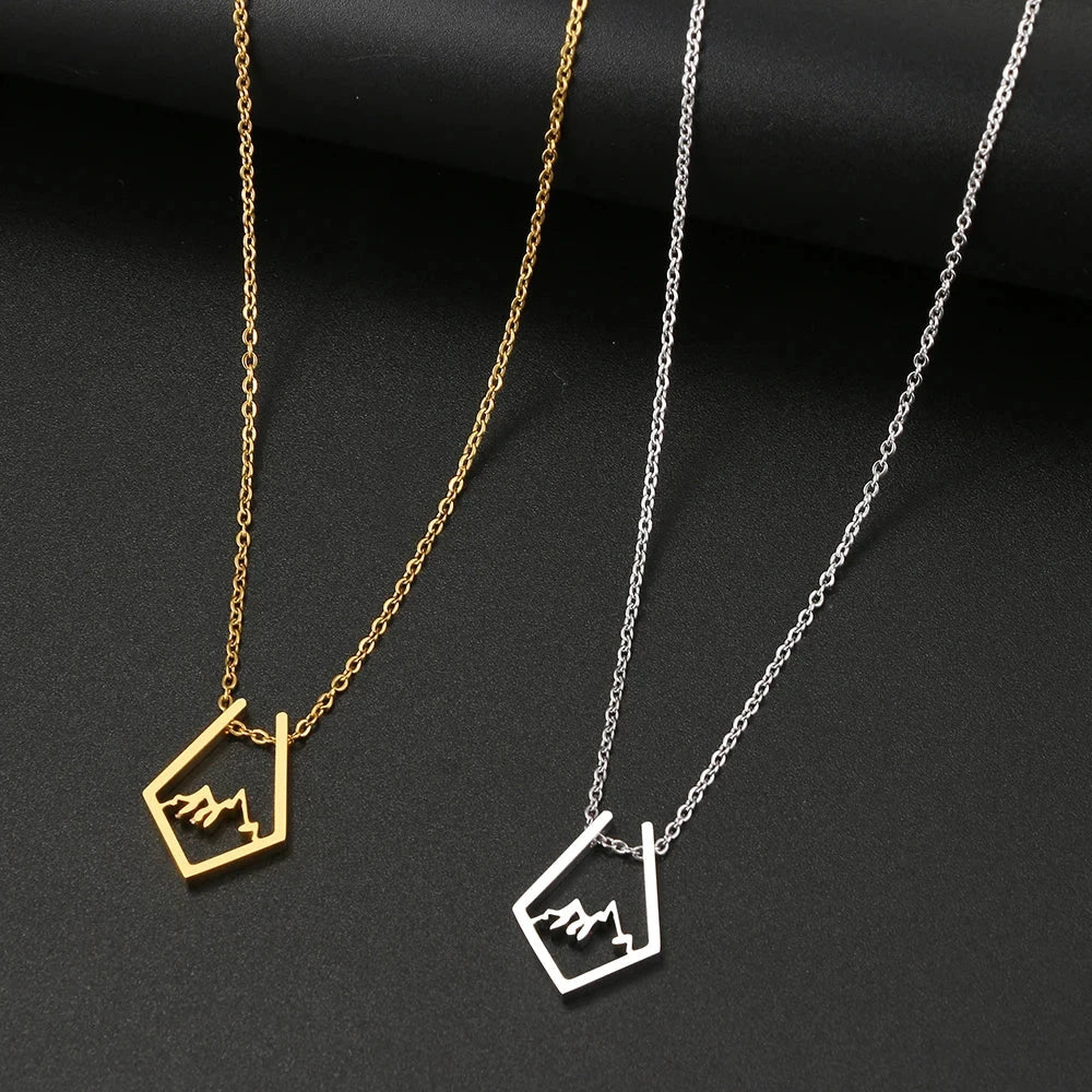 Necklace with Silver Mountain Pendant