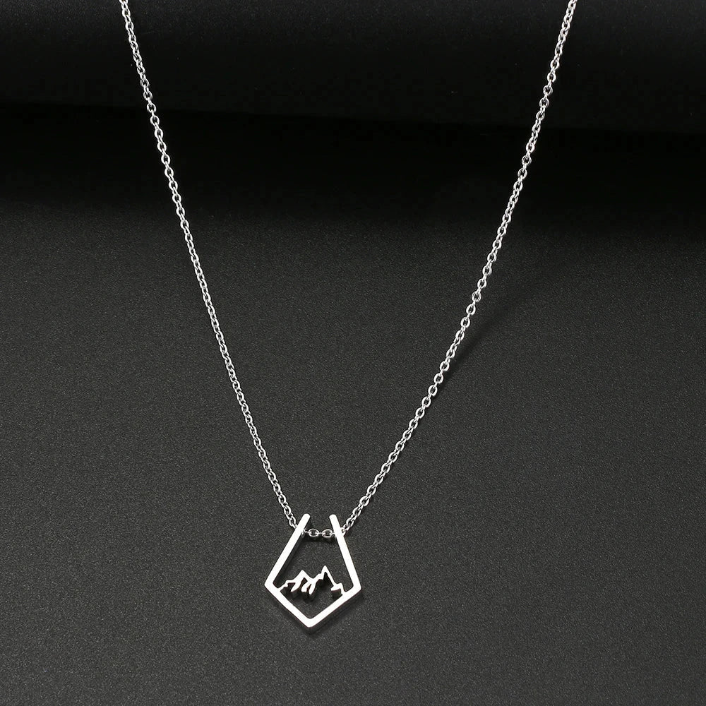 Necklace with Silver Mountain Pendant
