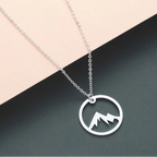Necklace with Mountain Pendant for Men or Women silver