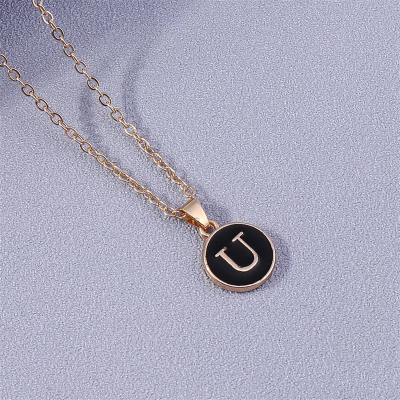 Colorful Initial Pendant Necklace u