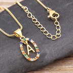 Oval initial pendant necklace