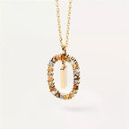 Oval initial pendant necklace i