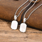 Necklace with geometric palm tree pendant silver