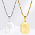 Necklace with geometric palm tree pendant gold