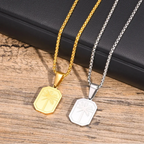 Necklace with geometric palm tree pendant gold