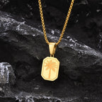 Necklace with geometric palm tree pendant gold