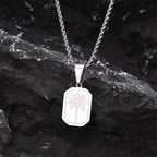 Necklace with geometric palm tree pendant silver