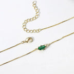 Eye-shaped birthstone pendant necklace