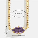 Eye-shaped birthstone pendant necklace