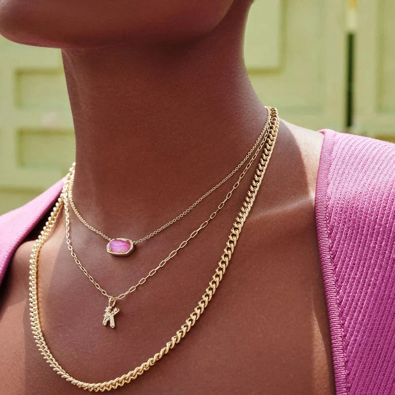 Necklace with Colored Crystal Zodiac Sign Pendant
