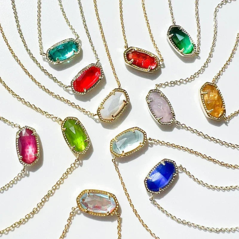 Necklace with Colored Crystal Zodiac Sign Pendant