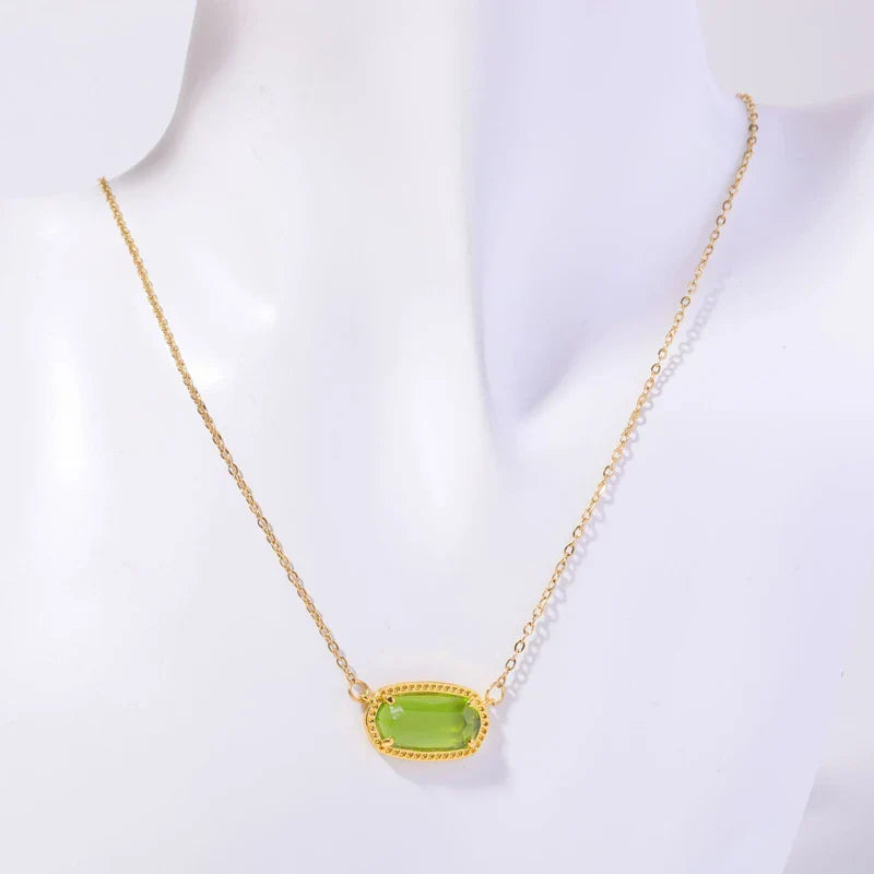 Necklace with Colored Crystal Zodiac Sign Pendant