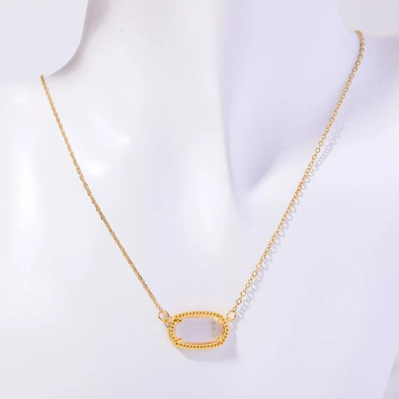Necklace with Colored Crystal Zodiac Sign Pendant