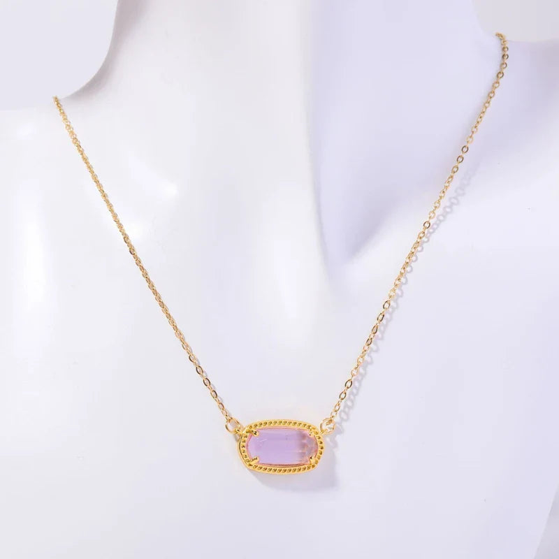 Necklace with Colored Crystal Zodiac Sign Pendant