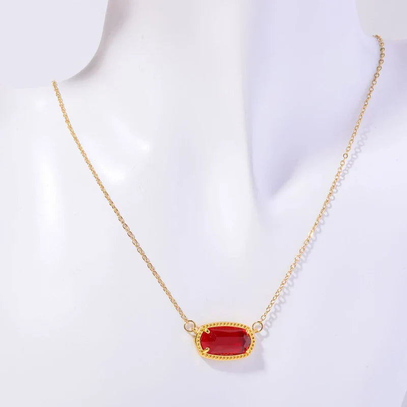 Necklace with Colored Crystal Zodiac Sign Pendant