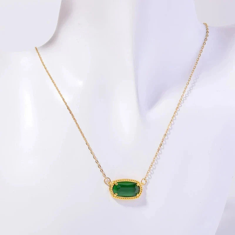 Necklace with Colored Crystal Zodiac Sign Pendant