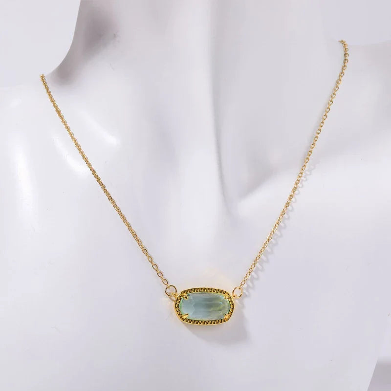 Necklace with Colored Crystal Zodiac Sign Pendant