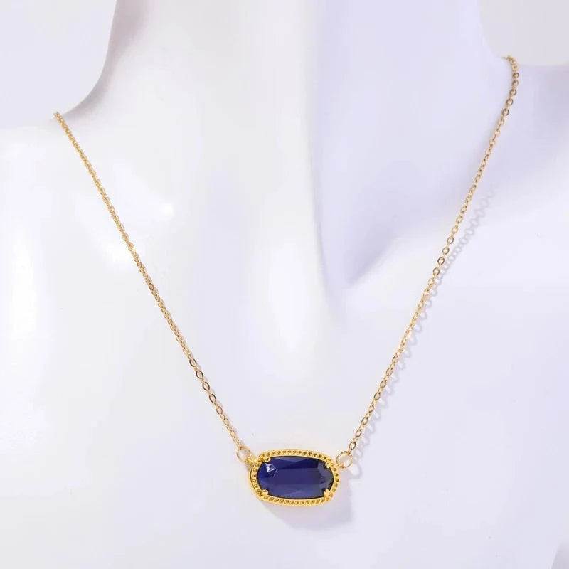 Necklace with Colored Crystal Zodiac Sign Pendant