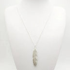 Necklace with Feather Pendant for Men or Women silver