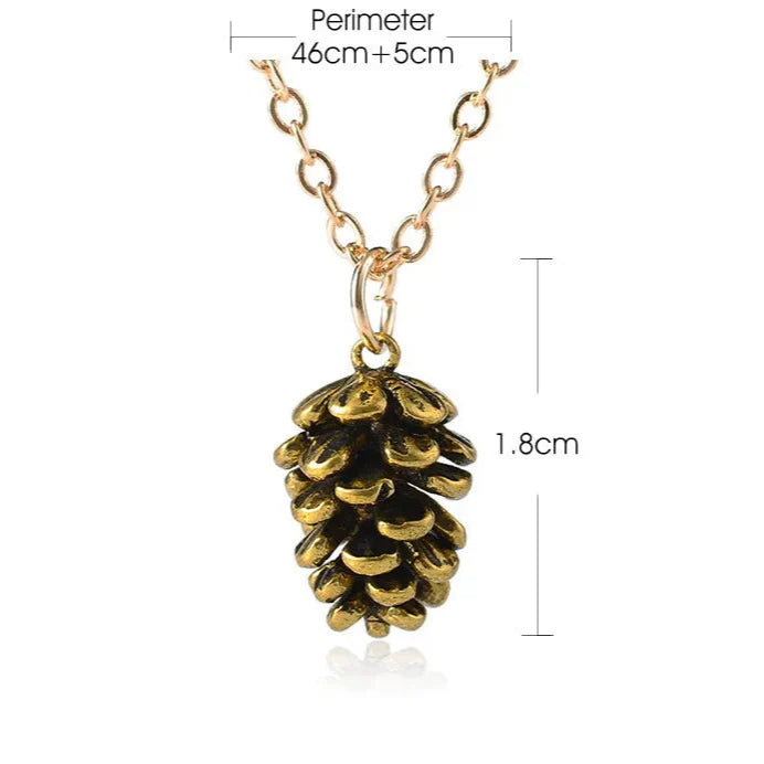 Necklace with Pine Cone Pendant for Women