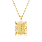 Necklace with rectangular initial pendant i