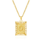 Necklace with rectangular initial pendant o