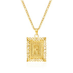 Necklace with rectangular initial pendant r