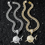 Necklace with Silver Rhinestone Shark Pendant
