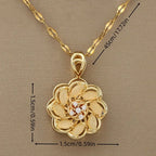 Rotating Flower Anti-Stress Pendant Necklace