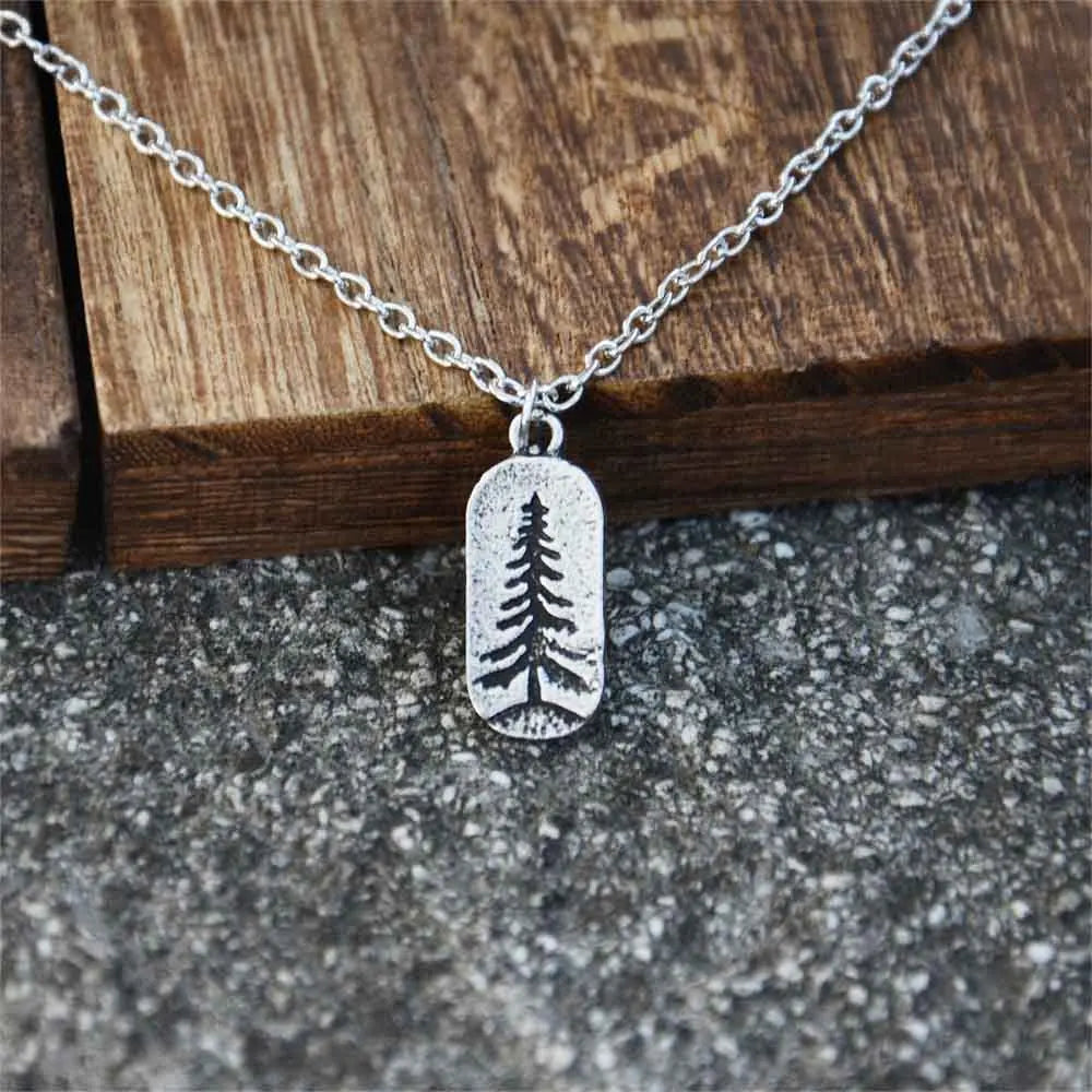 Necklace with Silver Christmas Tree Pendant