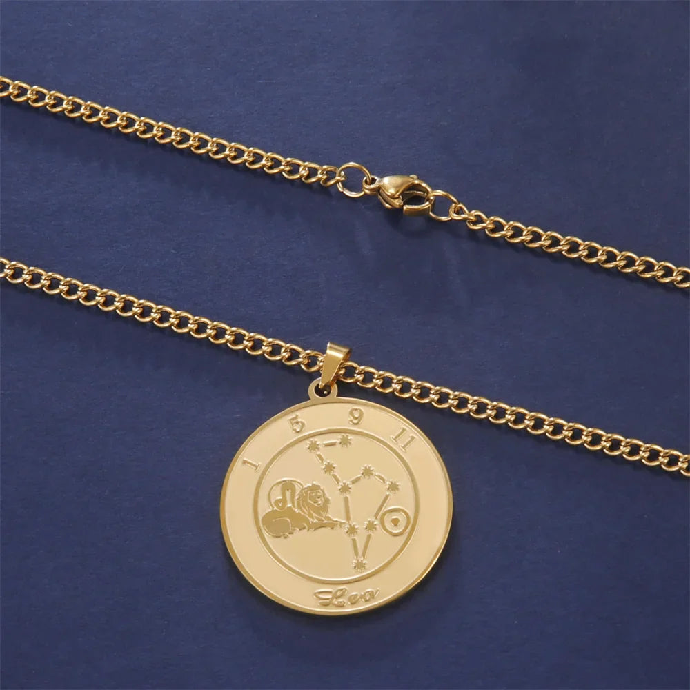 Necklace with Zodiac Sign Pendant for Men or Women