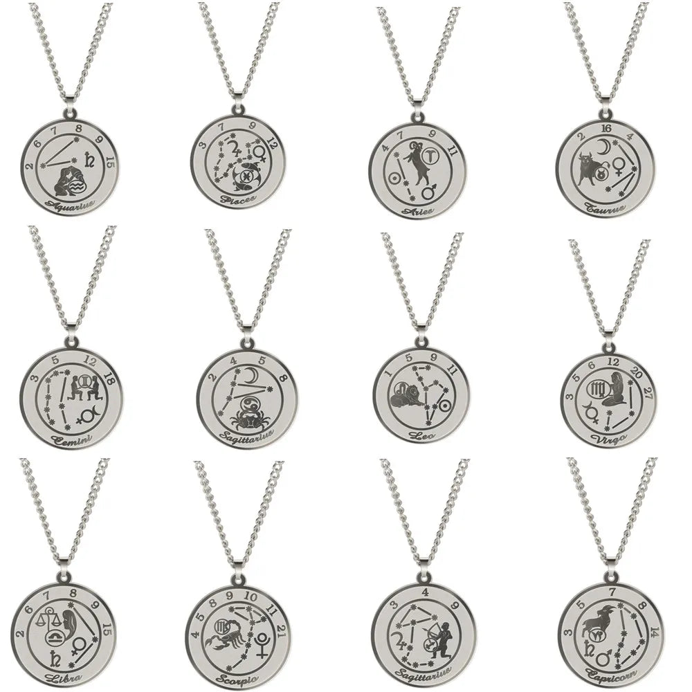 Necklace with Zodiac Sign Pendant for Men or Women