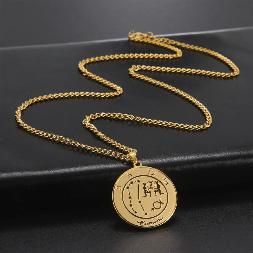 Necklace with Zodiac Sign Pendant for Men or Women