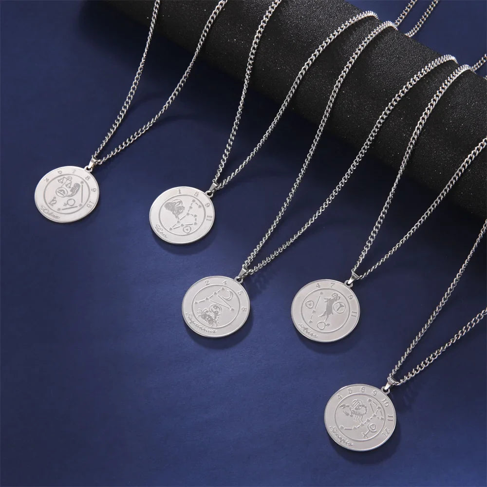 Necklace with Zodiac Sign Pendant for Men or Women