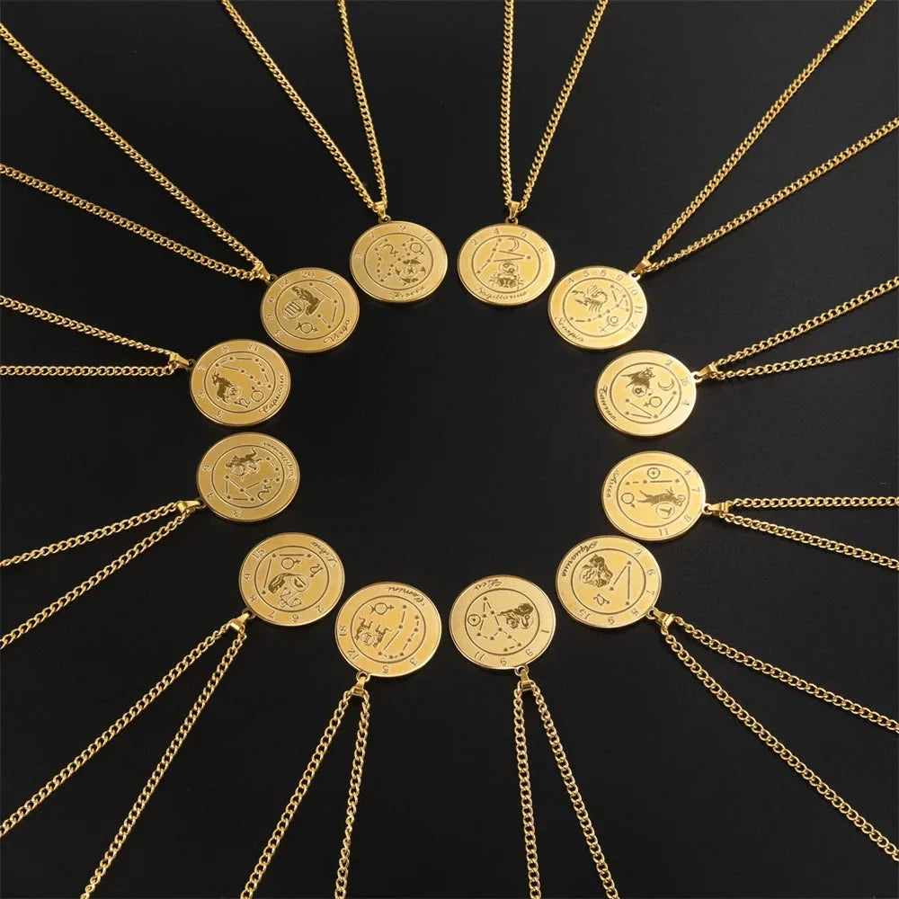 Necklace with Zodiac Sign Pendant for Men or Women