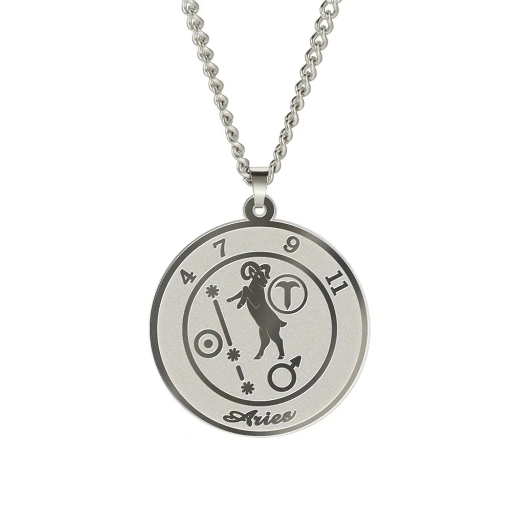 Necklace with Zodiac Sign Pendant for Men or Women