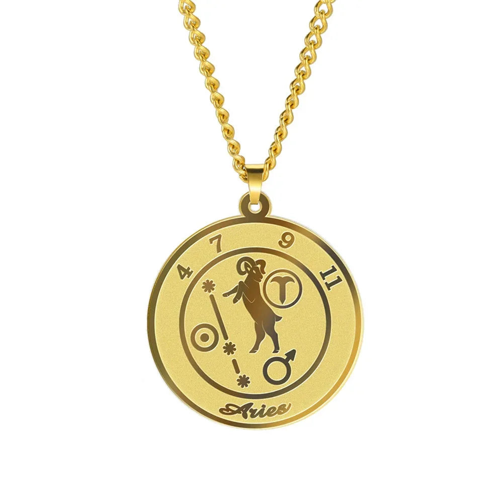 Necklace with Zodiac Sign Pendant for Men or Women
