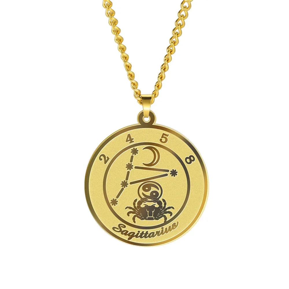 Necklace with Zodiac Sign Pendant for Men or Women