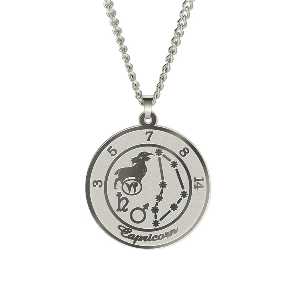 Necklace with Zodiac Sign Pendant for Men or Women