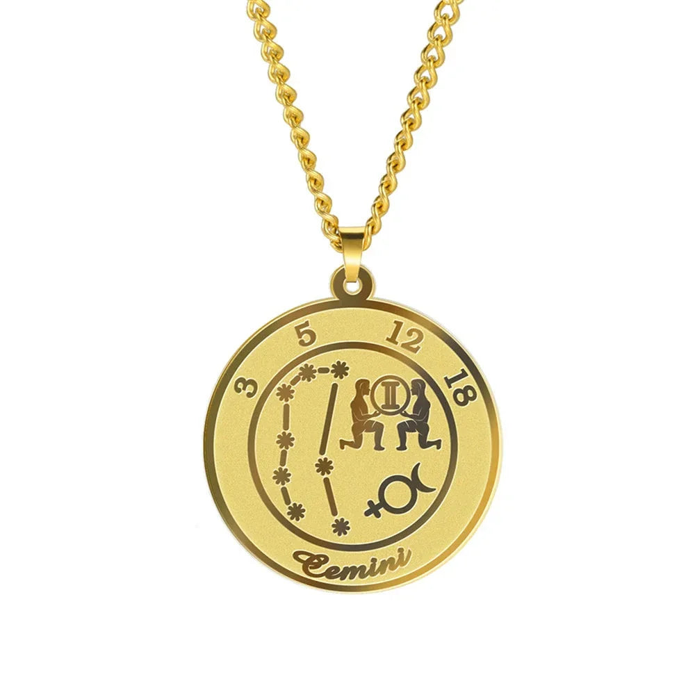 Necklace with Zodiac Sign Pendant for Men or Women