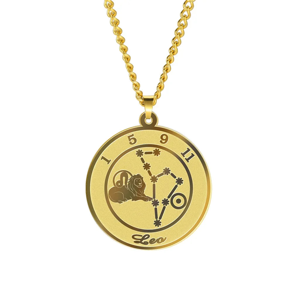 Necklace with Zodiac Sign Pendant for Men or Women
